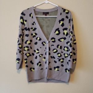 Gray cheeta print cardigan